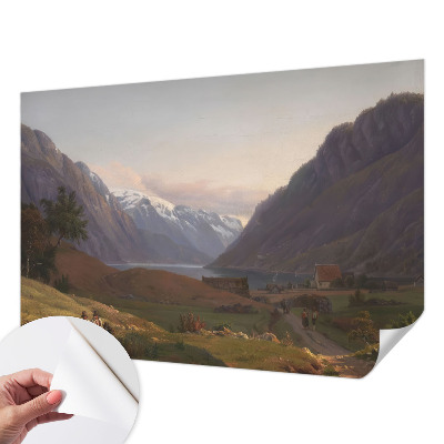 88D-Fototapete fürs Wohnzimmer mit Bergpanorama