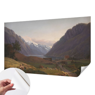 88D-Fototapete fürs Wohnzimmer mit Bergpanorama