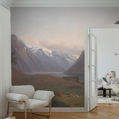 88D-Fototapete fürs Wohnzimmer mit Bergpanorama