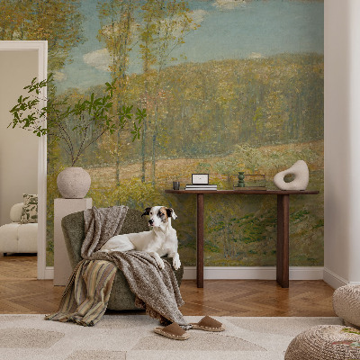 Vintage Tapete mit Waldlandschaft