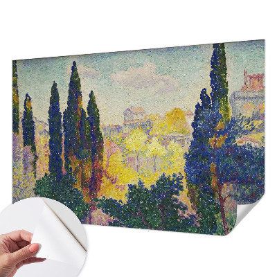 Selbstklebende Fototapete fürs Wohnzimmer mit impressionistischen Landschaftsmotiven