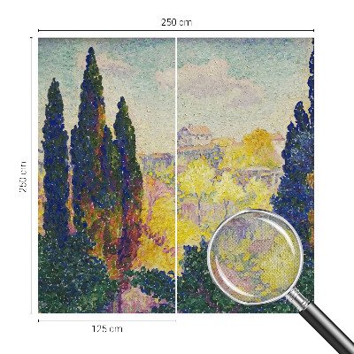 Selbstklebende Fototapete fürs Wohnzimmer mit impressionistischen Landschaftsmotiven