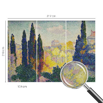 Selbstklebende Fototapete fürs Wohnzimmer mit impressionistischen Landschaftsmotiven