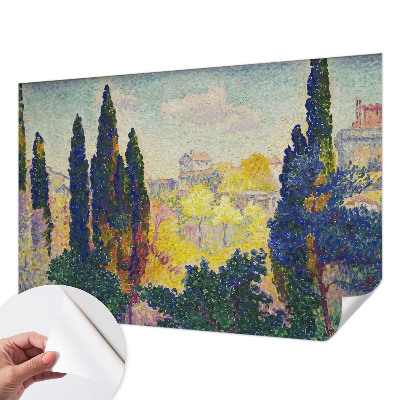 Selbstklebende Fototapete fürs Wohnzimmer mit impressionistischen Landschaftsmotiven