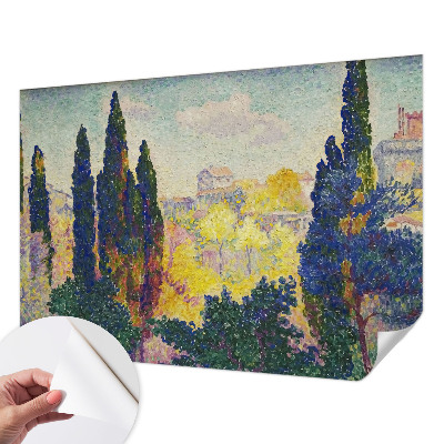 Selbstklebende Fototapete fürs Wohnzimmer mit impressionistischen Landschaftsmotiven