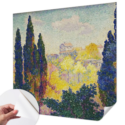 Selbstklebende Fototapete fürs Wohnzimmer mit impressionistischen Landschaftsmotiven