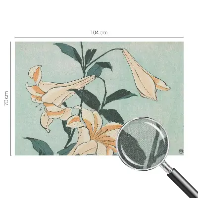 Fototapete in 3D-Optik mit zarten Lilien als Motiv