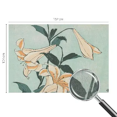 Fototapete in 3D-Optik mit zarten Lilien als Motiv