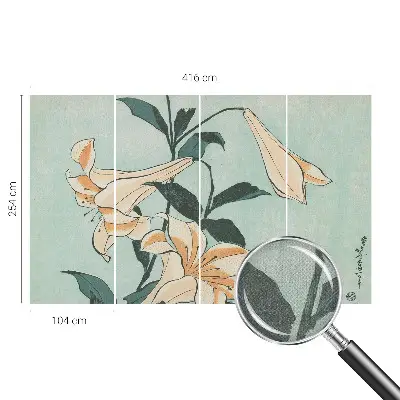 Fototapete in 3D-Optik mit zarten Lilien als Motiv