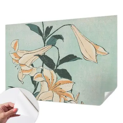Fototapete in 3D-Optik mit zarten Lilien als Motiv