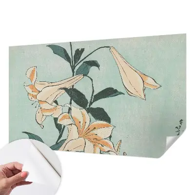 Fototapete in 3D-Optik mit zarten Lilien als Motiv