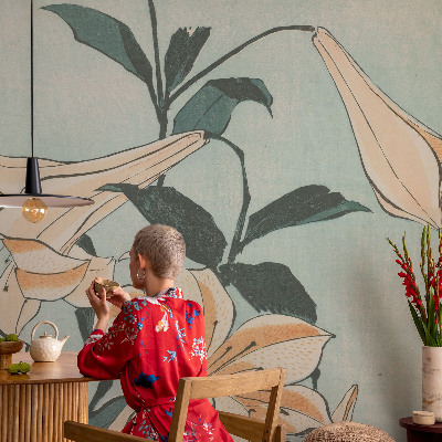 Fototapete in 3D-Optik Zarte Lilien