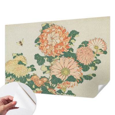 89D-Fototapete fürs Wohnzimmer mit Chrysanthemenblüten