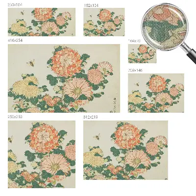 89D-Fototapete fürs Wohnzimmer mit Chrysanthemenblüten