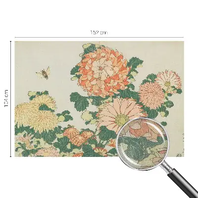89D-Fototapete fürs Wohnzimmer mit Chrysanthemenblüten
