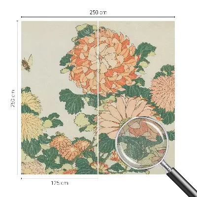 89D-Fototapete fürs Wohnzimmer mit Chrysanthemenblüten