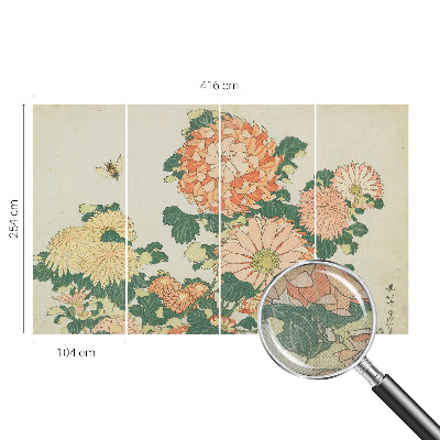 89D-Fototapete fürs Wohnzimmer Chrysanthemenblüten