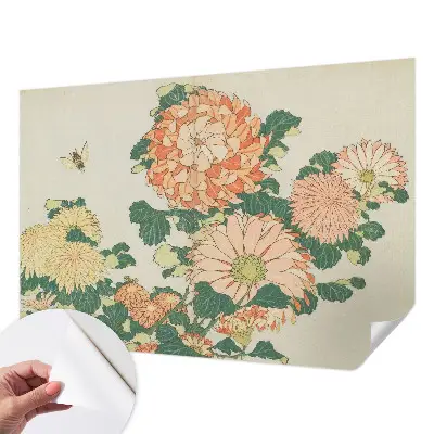 89D-Fototapete fürs Wohnzimmer mit Chrysanthemenblüten