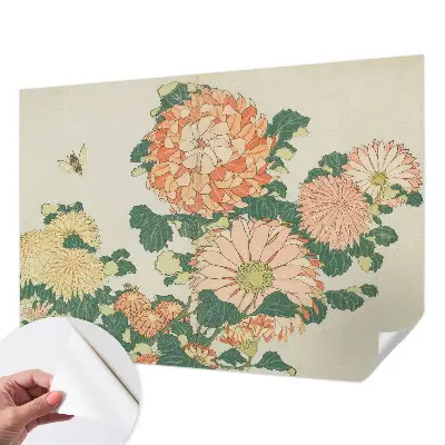 89D-Fototapete fürs Wohnzimmer mit Chrysanthemenblüten