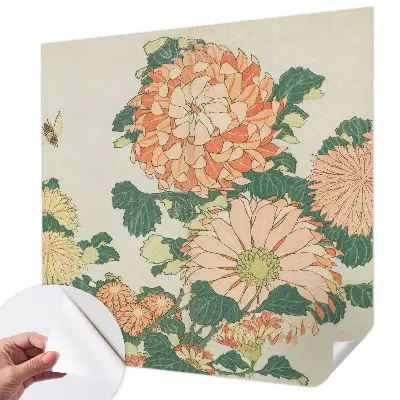 89D-Fototapete fürs Wohnzimmer mit Chrysanthemenblüten