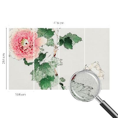 Motivtapete fürs Wohnzimmer mit floralem, dezentem Muster