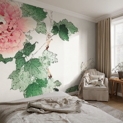 Motivtapete fürs Wohnzimmer mit floralem, dezentem Muster