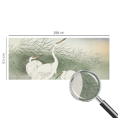 Vintage tapete Reiher im Gras