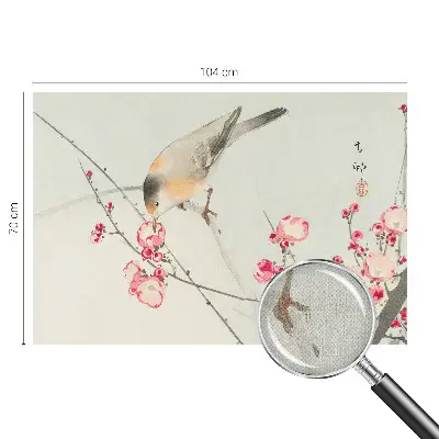 Selbstklebende Fototapete mit Blumen- und Vogelmotiv
