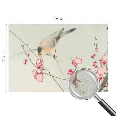 Selbstklebende Fototapete mit Blumen- und Vogelmotiv
