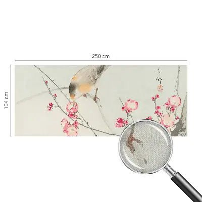 Selbstklebende Fototapete mit Blumen- und Vogelmotiv
