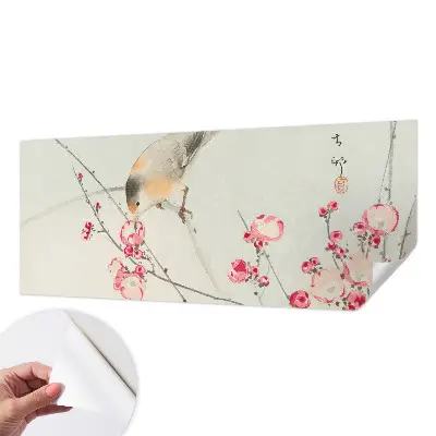 Selbstklebende Fototapete mit Blumen- und Vogelmotiv