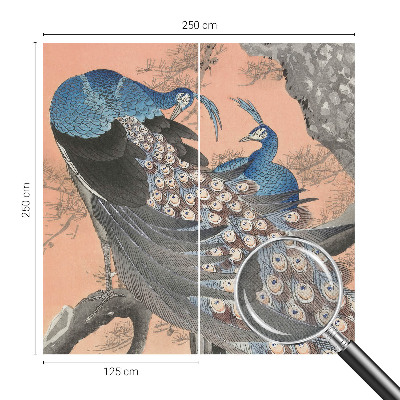 Selbstklebende Fototapete fürs Wohnzimmer Pfaueneleganz