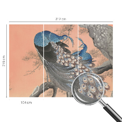 Selbstklebende Fototapete fürs Wohnzimmer Pfaueneleganz