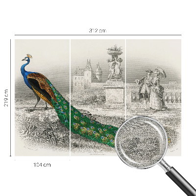 Selbstklebende Fototapete fürs Schlafzimmer Bunte Federn