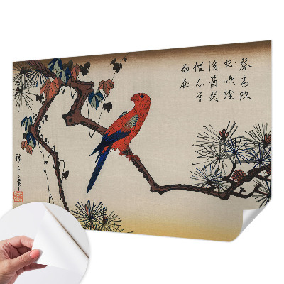 Selbstklebende Fototapete fürs Kinderzimmer Ein Vogel auf einem Ast