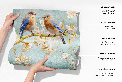 Selbstklebende Fototapete fürs Kinderzimmer Ein Vogel auf einem Ast