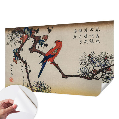 Selbstklebende Fototapete fürs Kinderzimmer Ein Vogel auf einem Ast