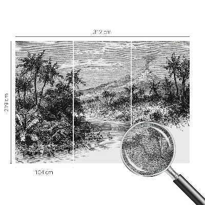 90D-Fototapete mit exotischem Panorama