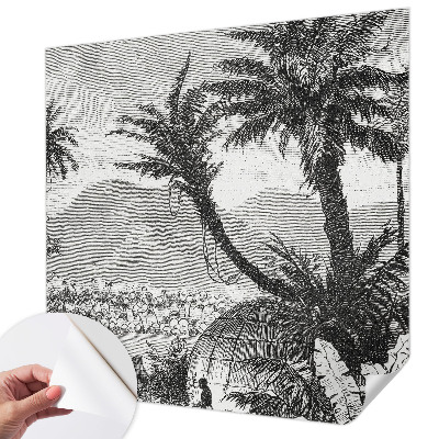Fototapete in 3D-Optik mit tropischem Oasenmotiv