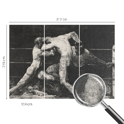 Selbstklebende Fototapete fürs Wohnzimmer mit dem Motiv eines Boxerduells