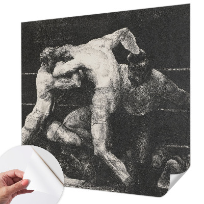 Selbstklebende Fototapete fürs Wohnzimmer mit dem Motiv eines Boxerduells