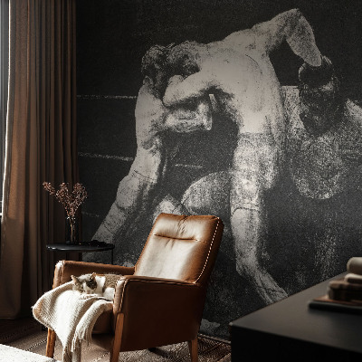 Selbstklebende Fototapete fürs Wohnzimmer mit dem Motiv eines Boxerduells