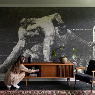 Selbstklebende Fototapete fürs Wohnzimmer Boxerduell