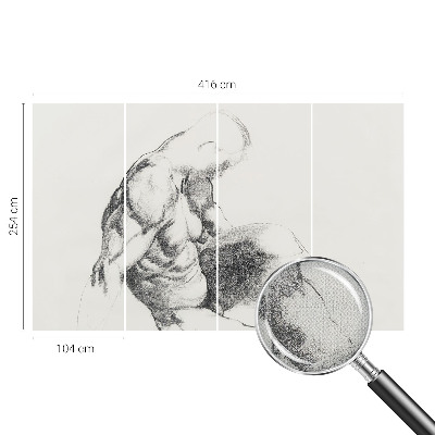 Selbstklebende Fototapete fürs Schlafzimmer Skizze eines Mannes