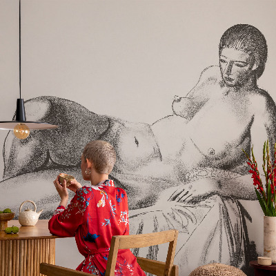 Selbstklebende Fototapete fürs Kinderzimmer mit künstlerischem Aktmotiv