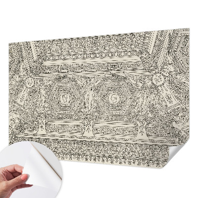 Fototapete in 3D-Optik mit klassischem Schmuckmotiv