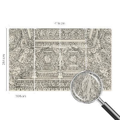 Fototapete in 3D-Optik mit klassischem Schmuckmotiv
