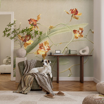 91D-Fototapete fürs Schlafzimmer mit klassischem Orchideenmotiv