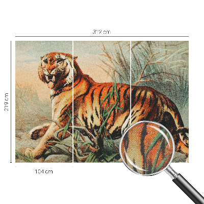 Fototapete nach Maß mit einem naturgetreuen Tigermotiv