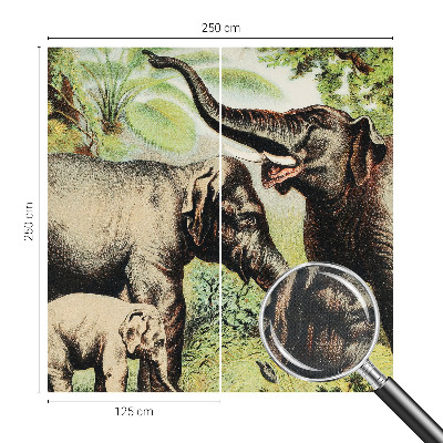 91D-Fototapete fürs Wohnzimmer Elefantenfamilie